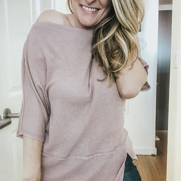 Charlotte Waffle Knit Tunic | Mauve - Picture 2 of 4